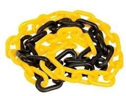 Corrente Plástica Preto/amarelo 8mm X 10 M Metasul