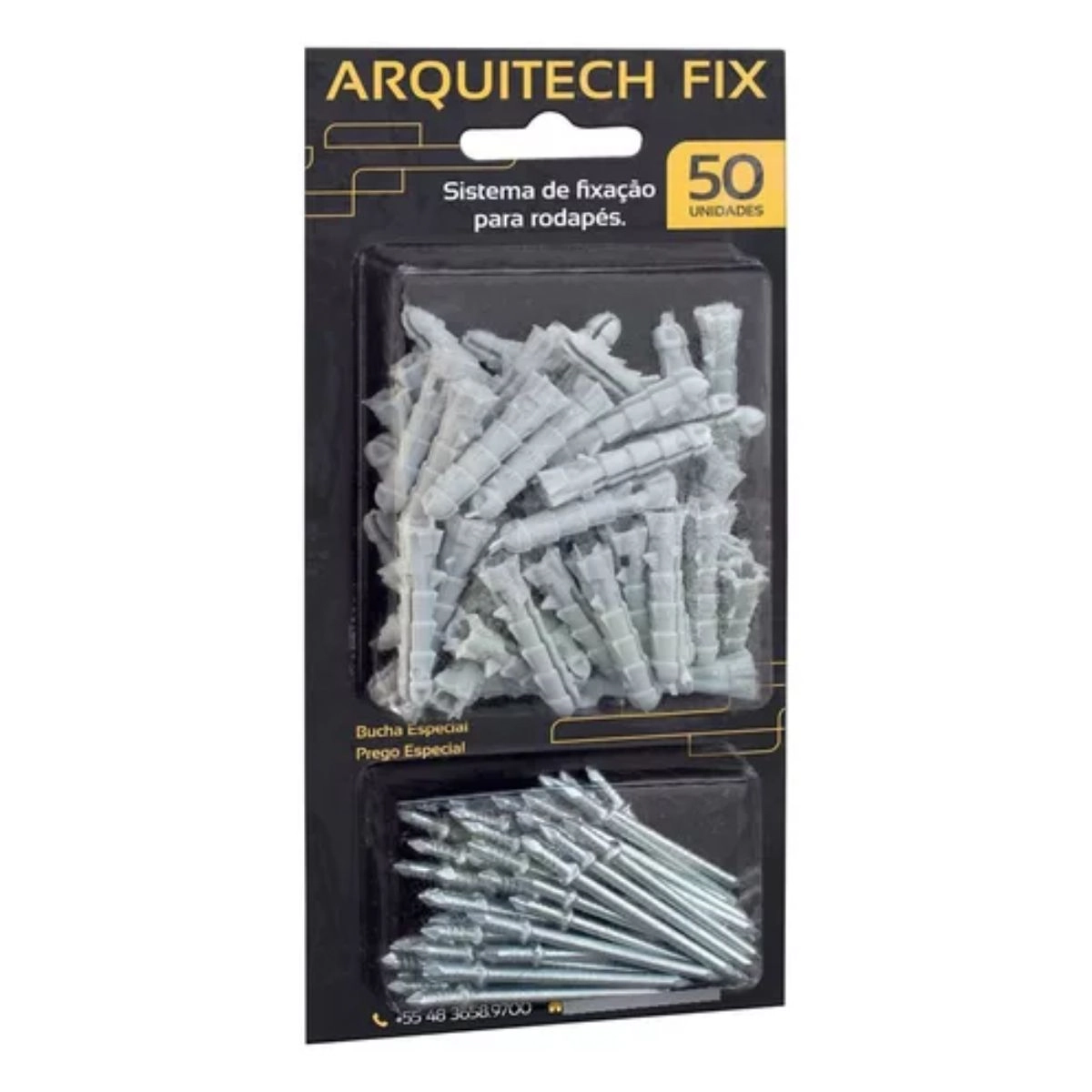 Prego E Bucha Fixação De Rodapes  E Guarnição Arquitech Fix