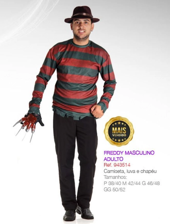 Fantasia Freddy Krueger Adulto Tam. P Ref.943514