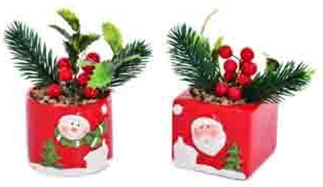 Vaso Papai Noel Flores