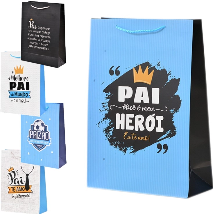 Sacola Presente Rocie Ref.fbc02006g Pai 30x42x12cm Un1un