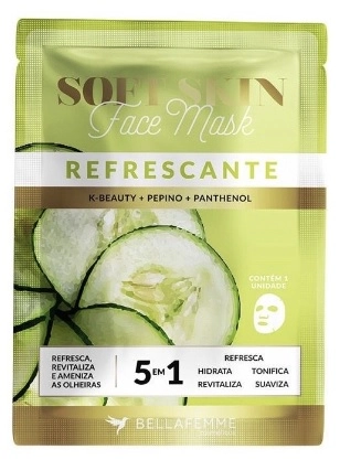 Máscara Facial Refrescante 5 Em 1 Bella Femme 10g