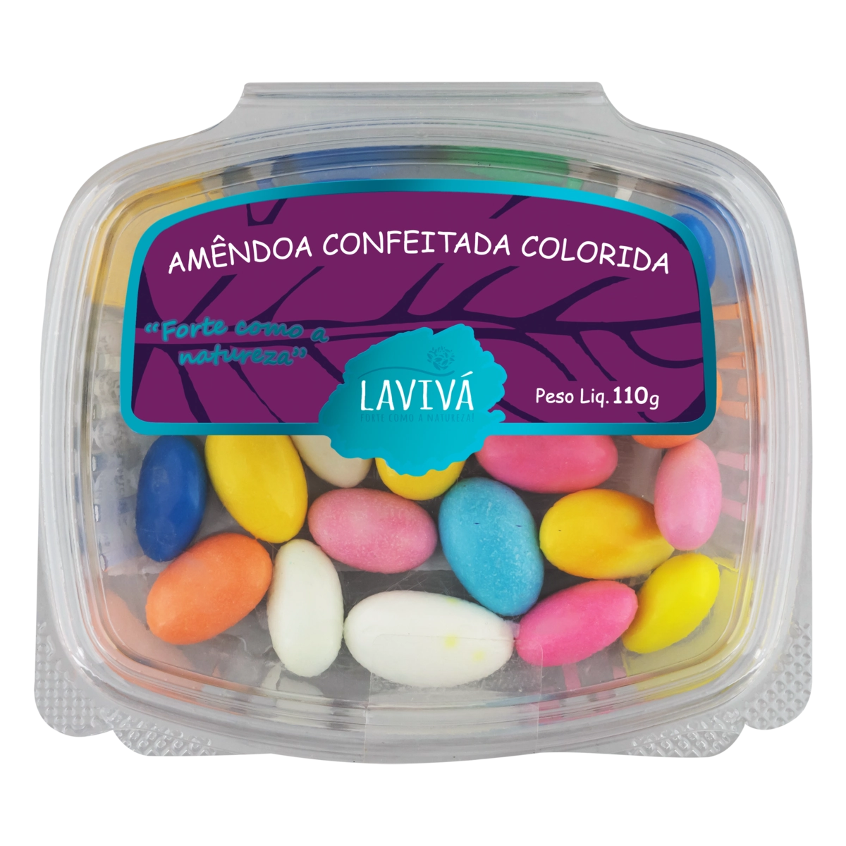 Amêndoa Confeitada Colorida Lavivá Pote 110g