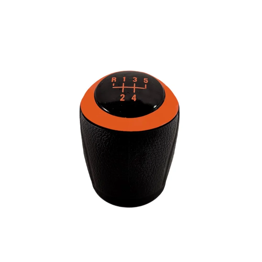 Bola de Câmbio CHEVROLET - GM ONIX Preta Aro Laranja 5 Marchas Pressão - NAT 400547