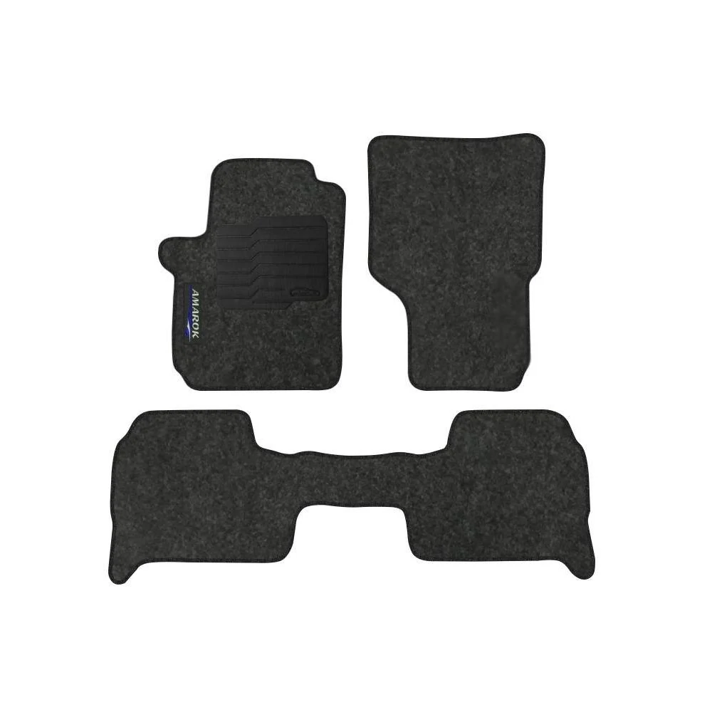 Jogo de Tapete VOLKSWAGEN AMAROK Carpete Grafite 3 Peças - TITANIUM OG0234