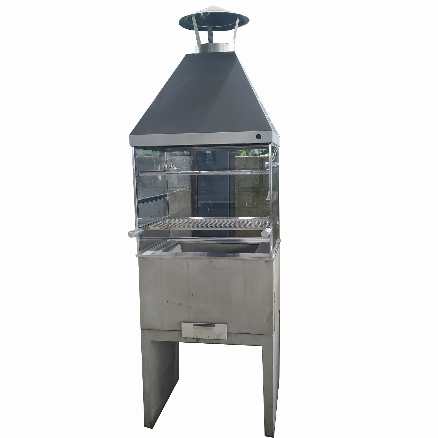 Churrasqueira Pré Moldado Vidro e Inox 65cm P4 Natural Bom Jesus