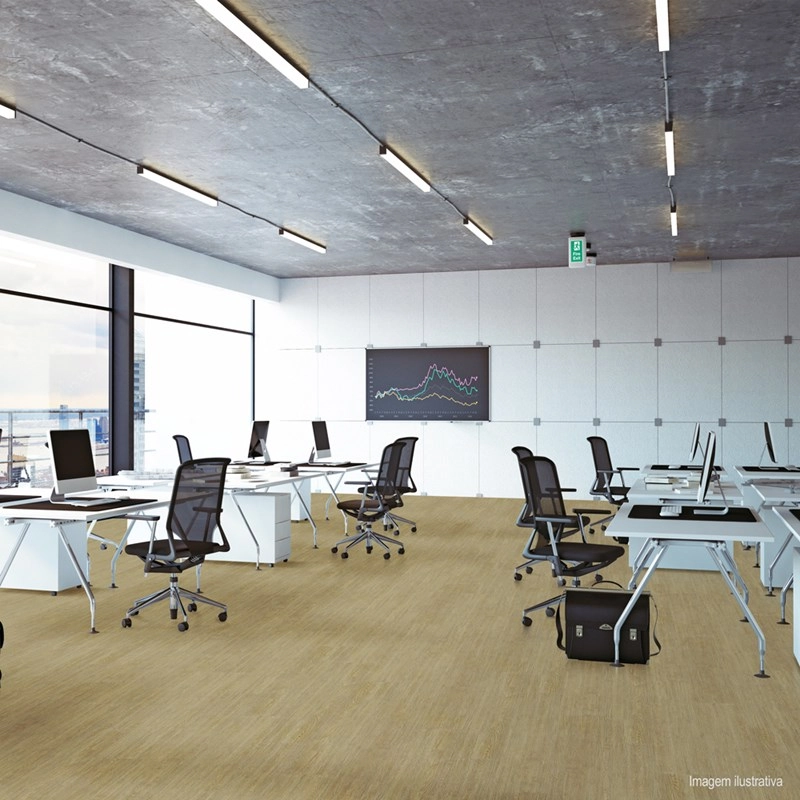 Piso Vinílico Espaçofloor Cola Office Mild Carvalho Turim Caixa Com 3,32m²
