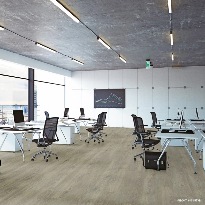 Piso Vinílico Espaçofloor Cola Office Mild Oak London Caixa Com 3,32m²