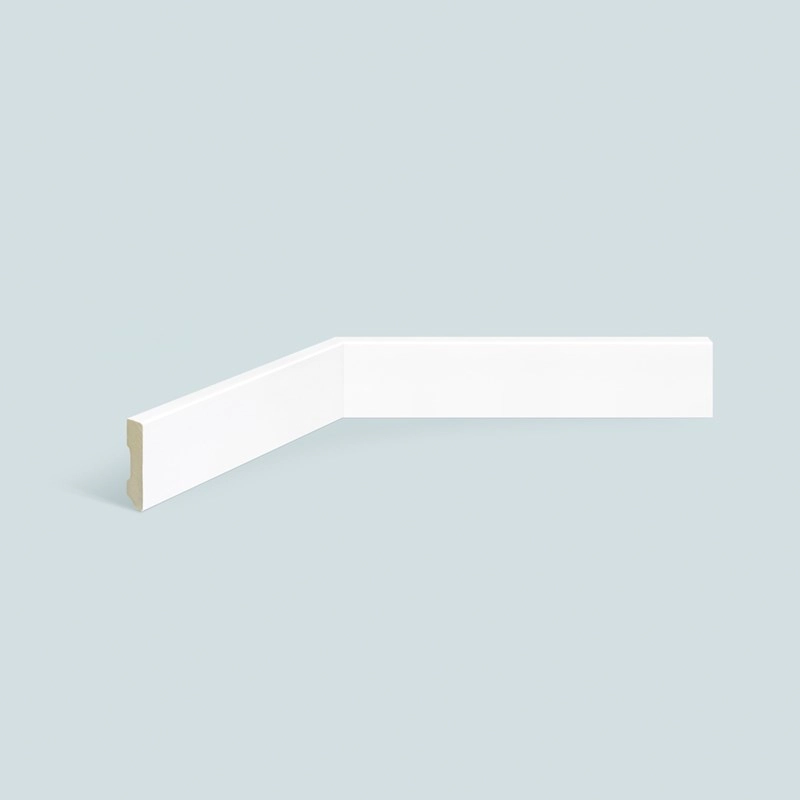 Rodapé de poliestireno EspaçoFloor liso slim branco 5cm x 10mm x 2,20m