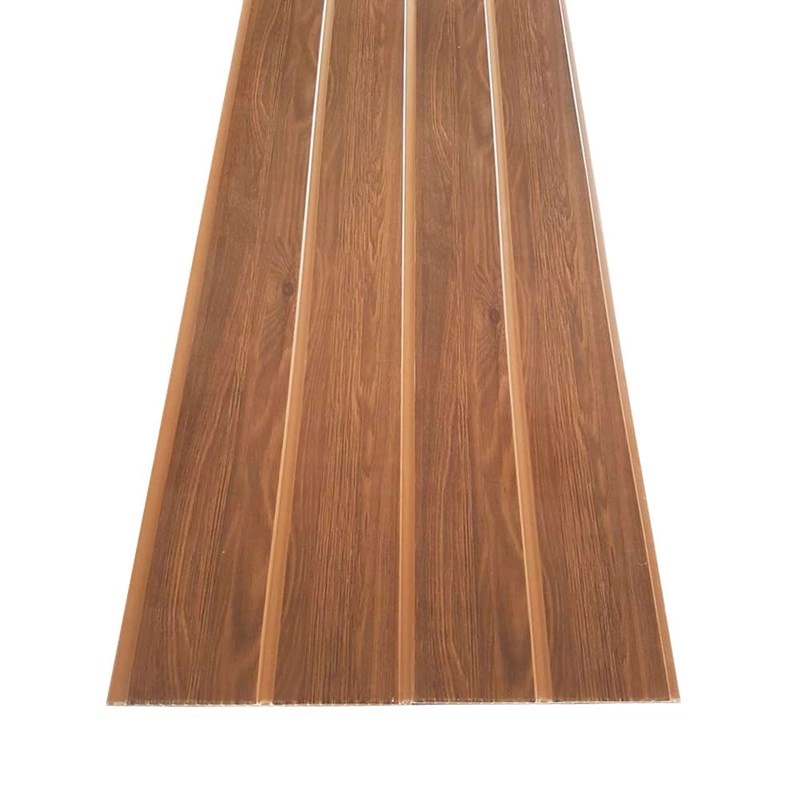 Forro Pvc Em Régua Espaçoforro Wood Slim Castanho 7mm X 25cm X 3,80m Caixa Com 5 Unidades