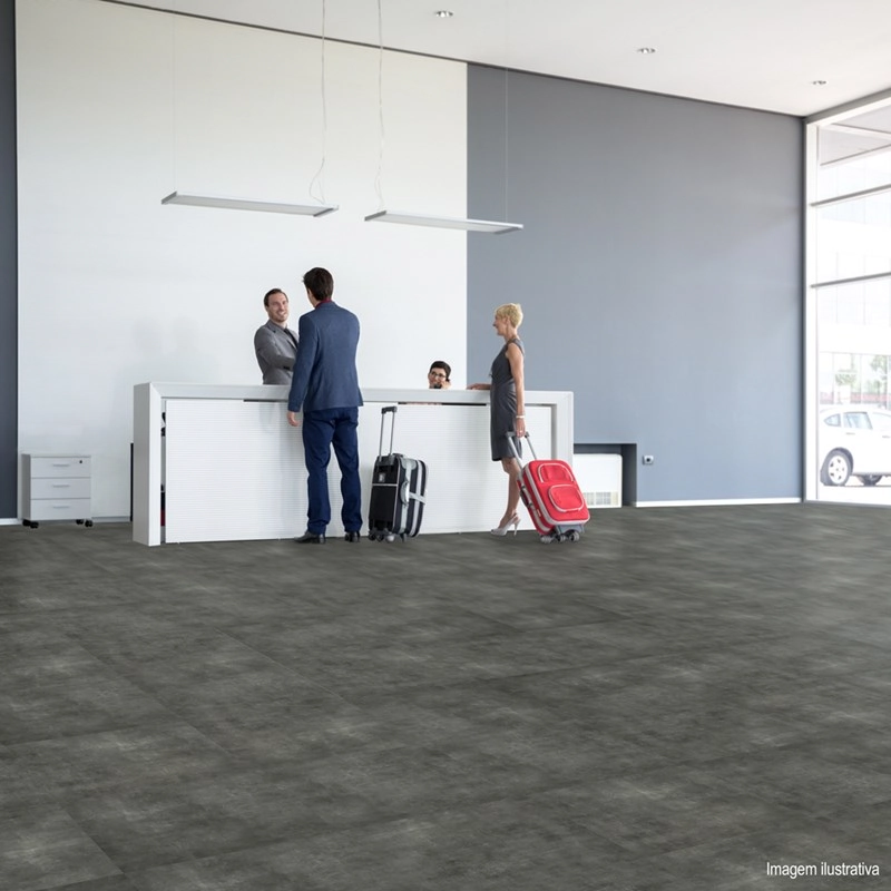 Piso Vinílico Colado Espaçofloor Office Plus Cement Titanium Caixa Com 3,60m²