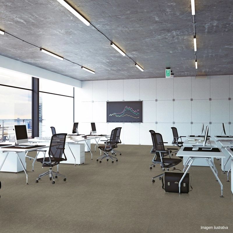 Piso Vinílico Colado Espaçofloor Office Plus Qartzo Gray Caixa Com 3,60m²