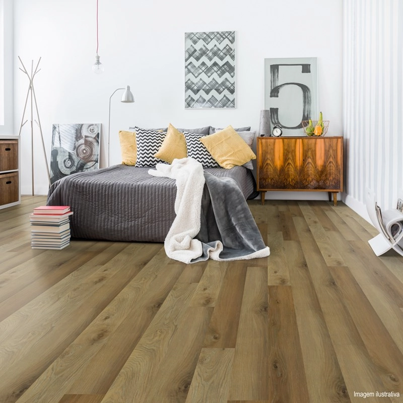 Piso Vinílico Clicado Espaçofloor Solid Plank Asturias Caixa Com 2,20m²