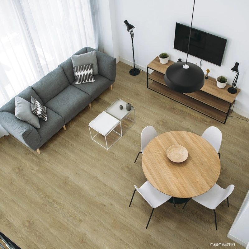 Piso Vinílico Clicado Espaçofloor Solid Plank Atlantis Caixa Com 2,20m²