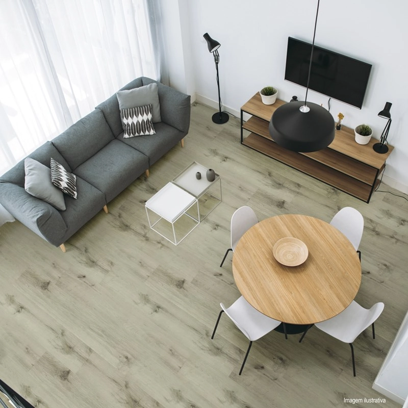Piso Vinílico Clicado Espaçofloor Solid Plank Alpino Caixa Com 2,20m²