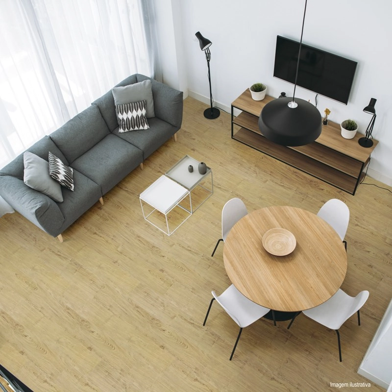Piso Vinílico Clicado Espaçofloor Solid Plank Easy Carvalho Firenze 2,20m²