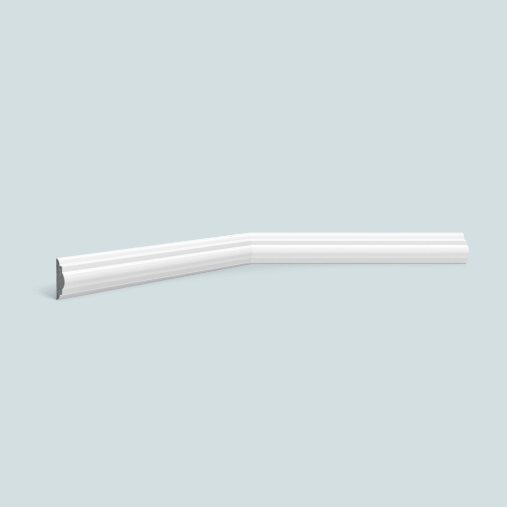 Rodameio De Poliestireno Espaçofloor Branco 3cm X 15mm X 2,20m