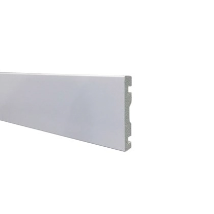 Guarnição De Poliestireno Espaçofloor Liso Branco 7cm X 15mm X 2,20m