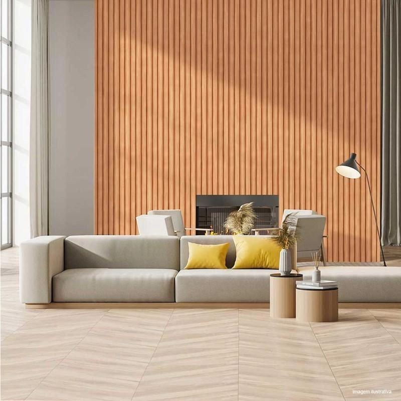 Painel Ripado Espaçowall Large Tauari 2,1cm X 12,2cm X 2,60m