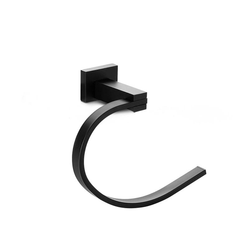 Suporte Toalha De Rosto Espaçokb Zinco Preto