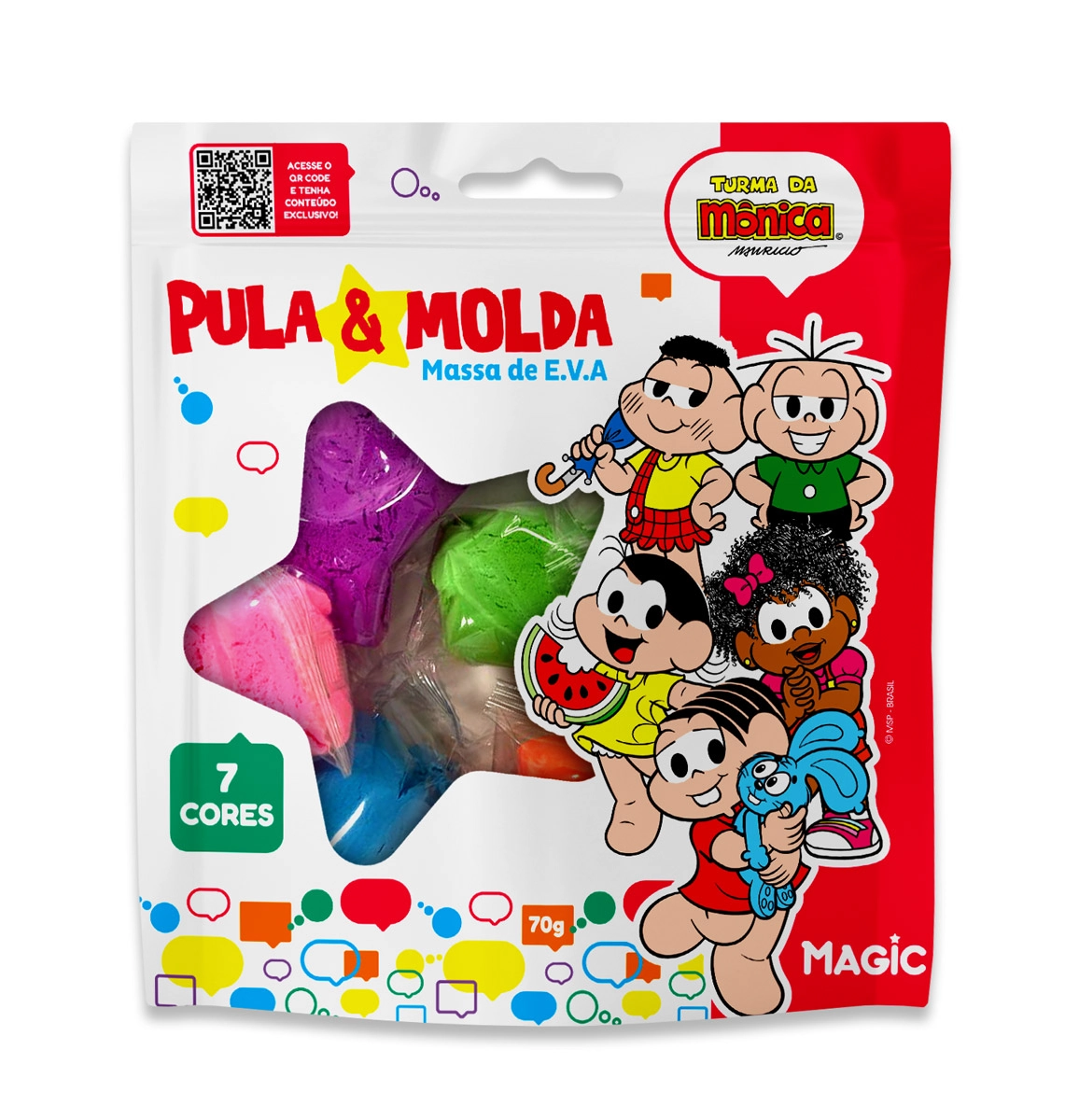 Pula E Molda Massa De Eva 70g Turma Da Monica
