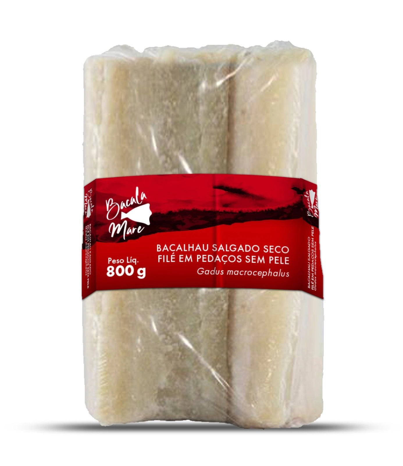 Bacalhau Salgado Seco Fil Em Pedaos Gadus Macrocephalus 12x800g