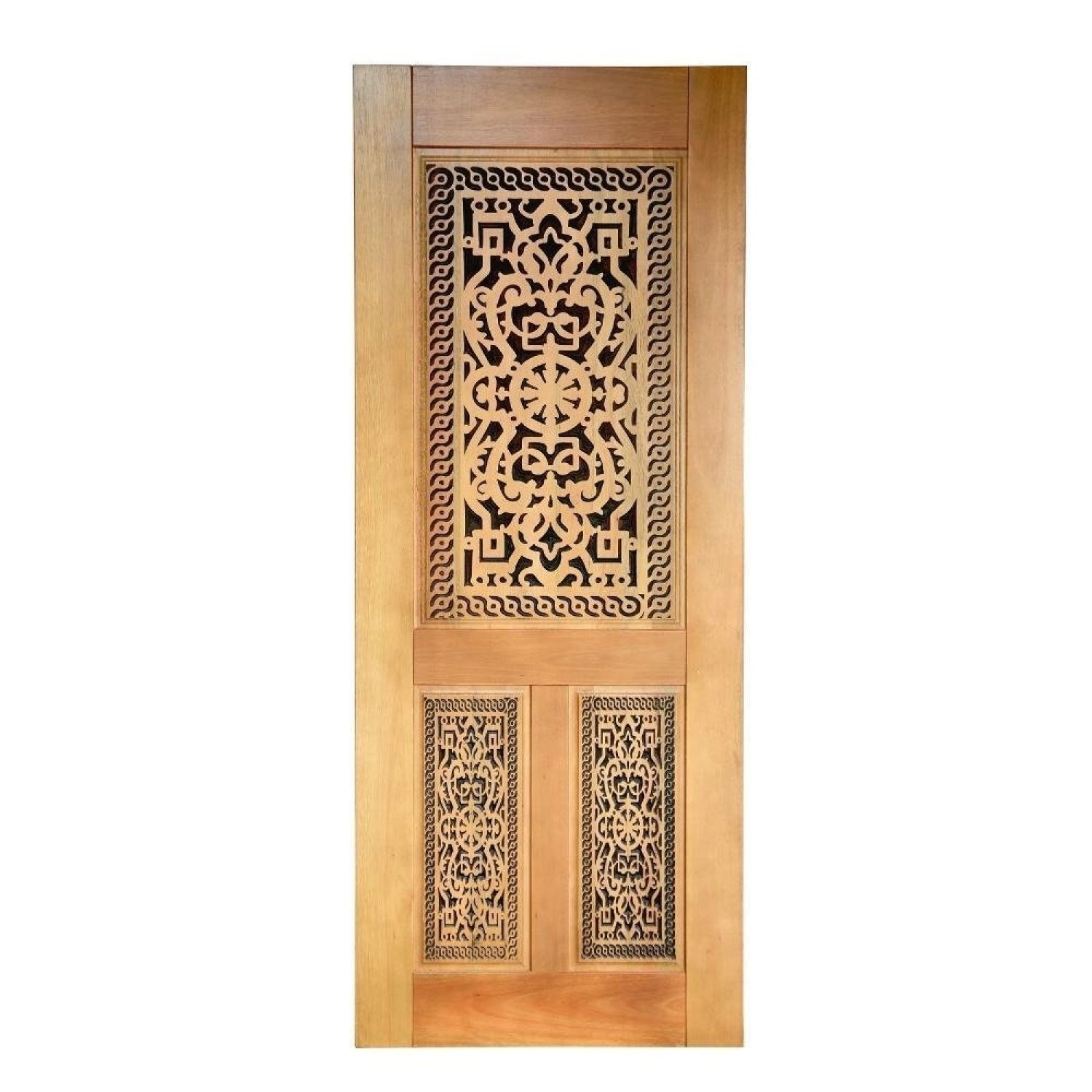 Folha De Porta Madeira Maciça Entalhada Lima 80x210x3,5cm Cedro Rosa Marrom