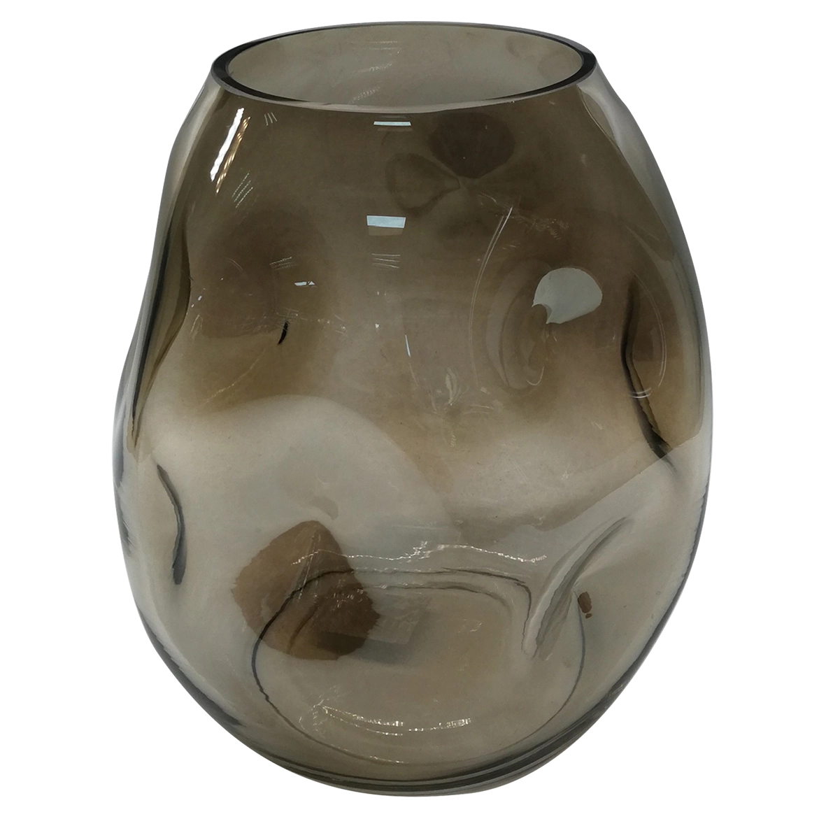 Vaso Vidro Transparente Fume 21cm X 21cm X 24.5cm Bh0144 Btc
