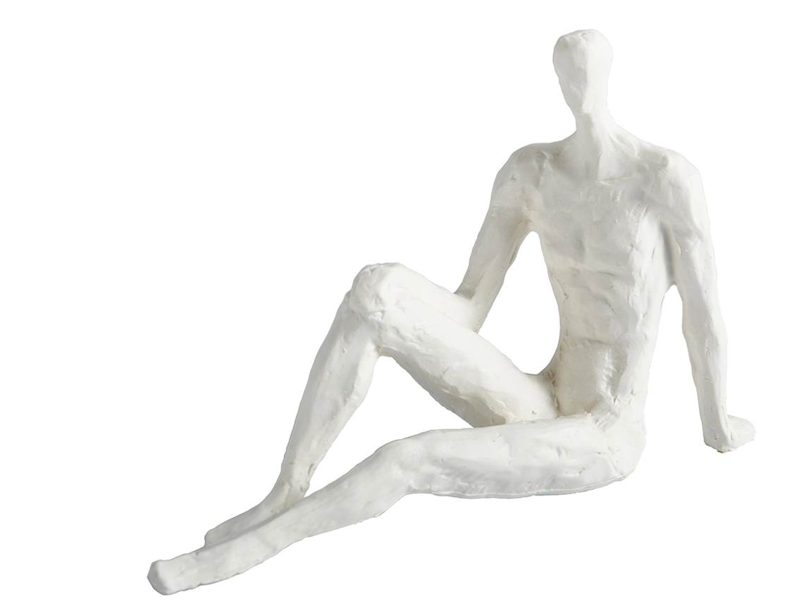 Homem Decorativo Ceramica Branca Mx0029 Btc