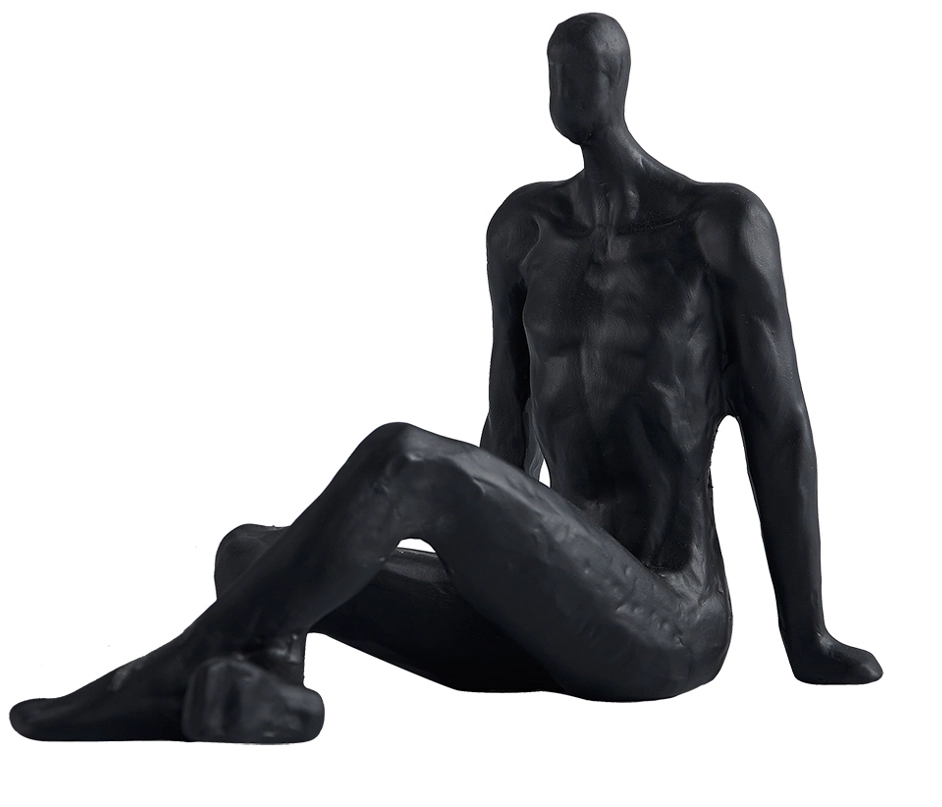 Homem Decorativo Ceramica Preta Mx0030 Btc