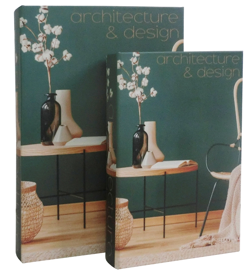 Conj Livros Caixa Madeira Architecture Design Ga3052 Btc