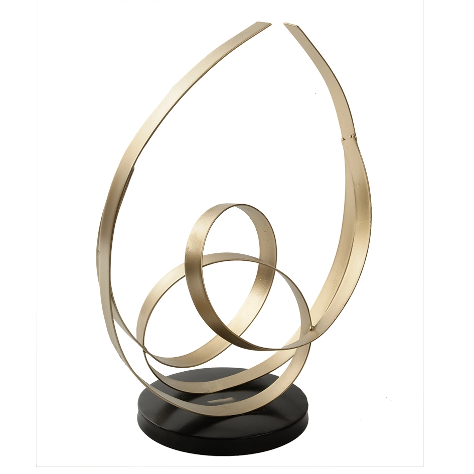 Peca Decorativa De Metal Dourada E Preta My0050 Btc