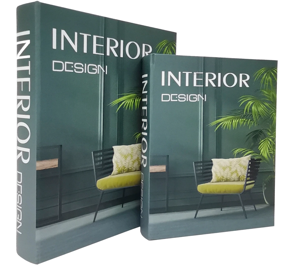 Conj Caixa Livro Madeira Interior Design Cinza Escuro Ga3056 Btc