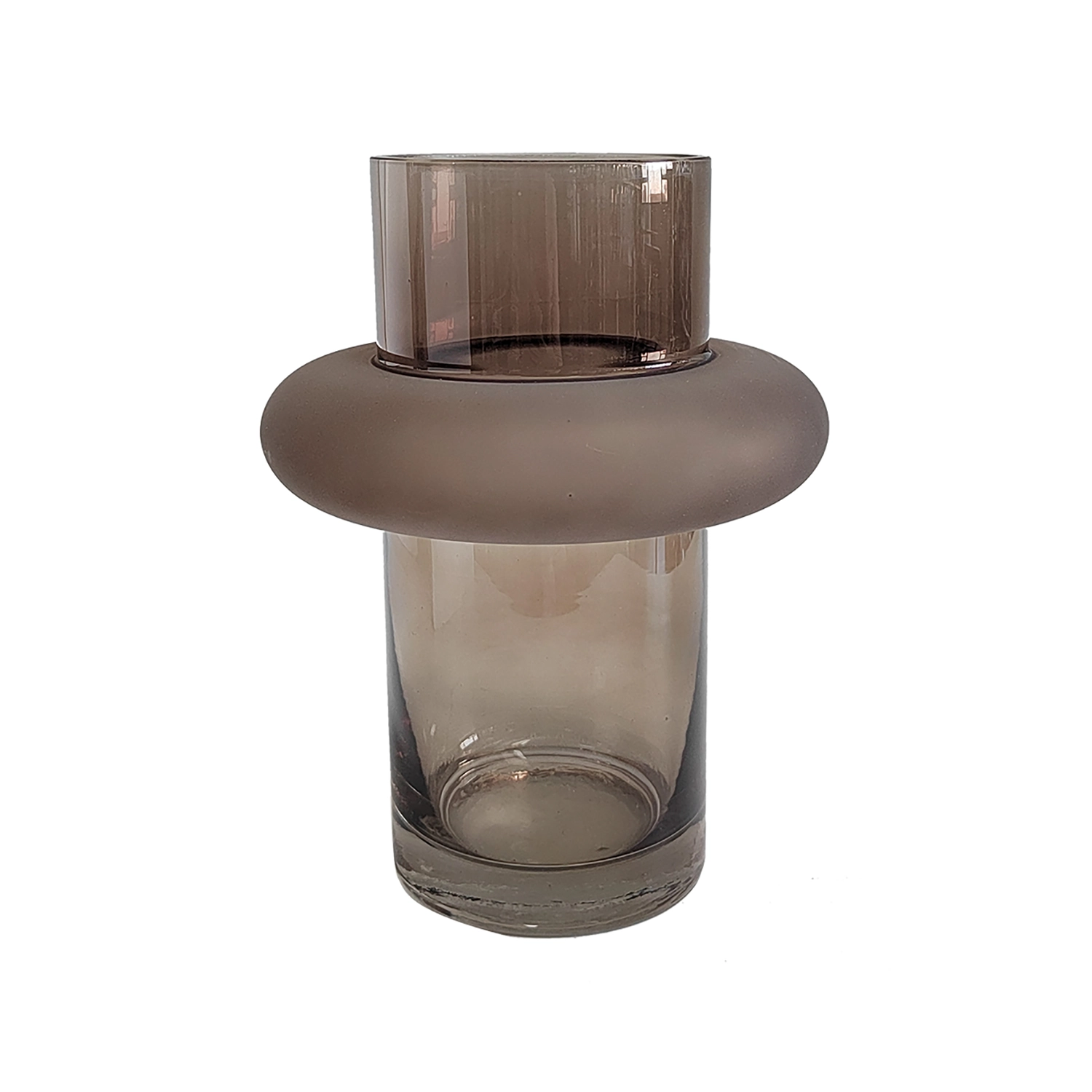 Vaso Vidro Bronze 15.5x15.5x20cm Bh0302 Btc