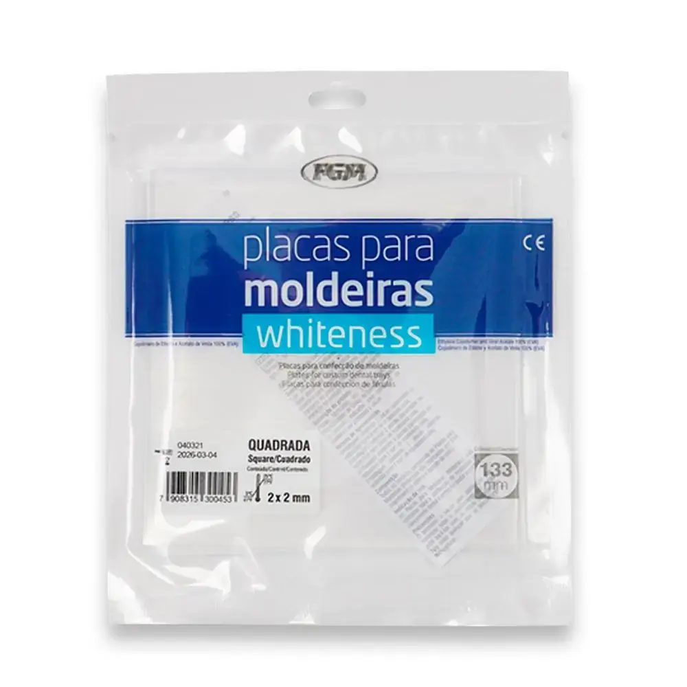 Placa Silicone Whiteness Quadrada - FGM - 2mm (Cód. 25.0166)