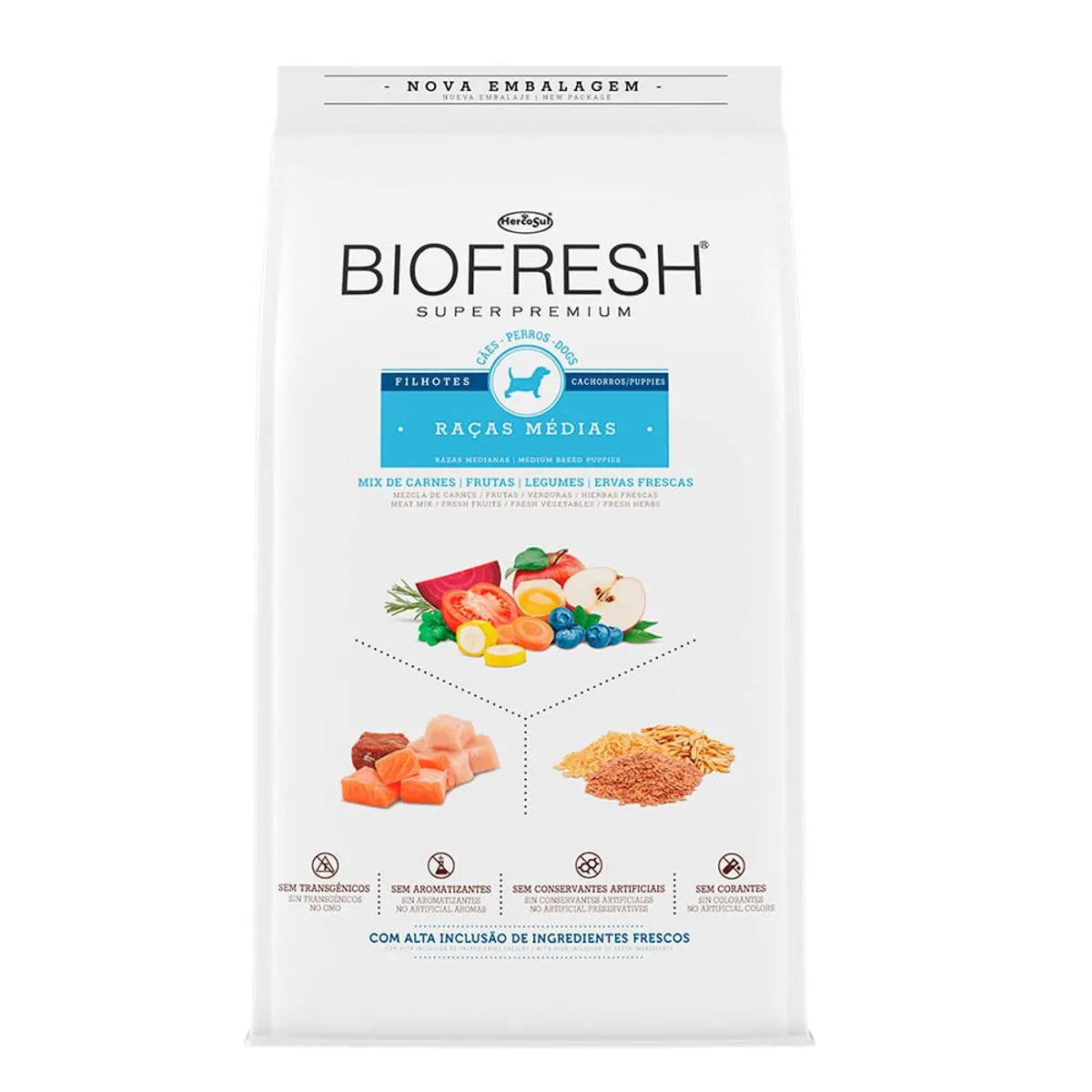 Raã ã O Biofresh Para Cã Es Filhotes De Raã As Mã©dias 15 Kg