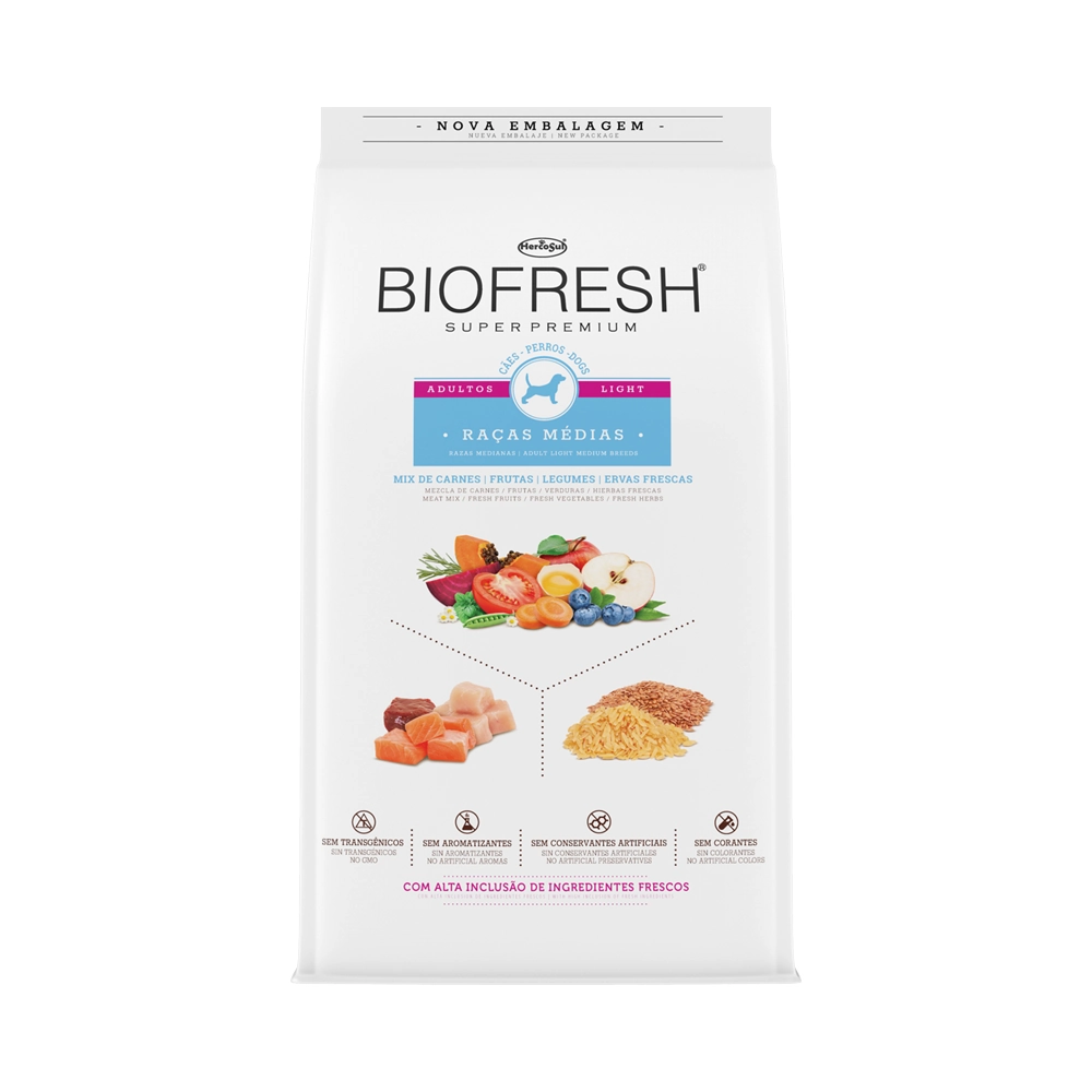Raã ã O Biofresh Adulto Racas Medias Light 10 Kg