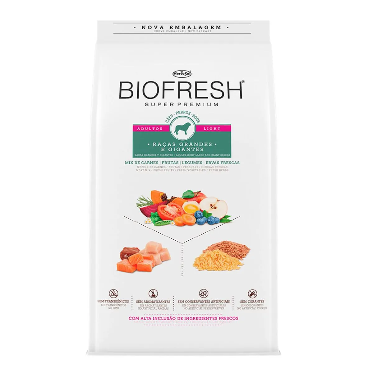 Ração Seca Biofresh Light Cães De Raças Grandes E Gigantes 3 Kg