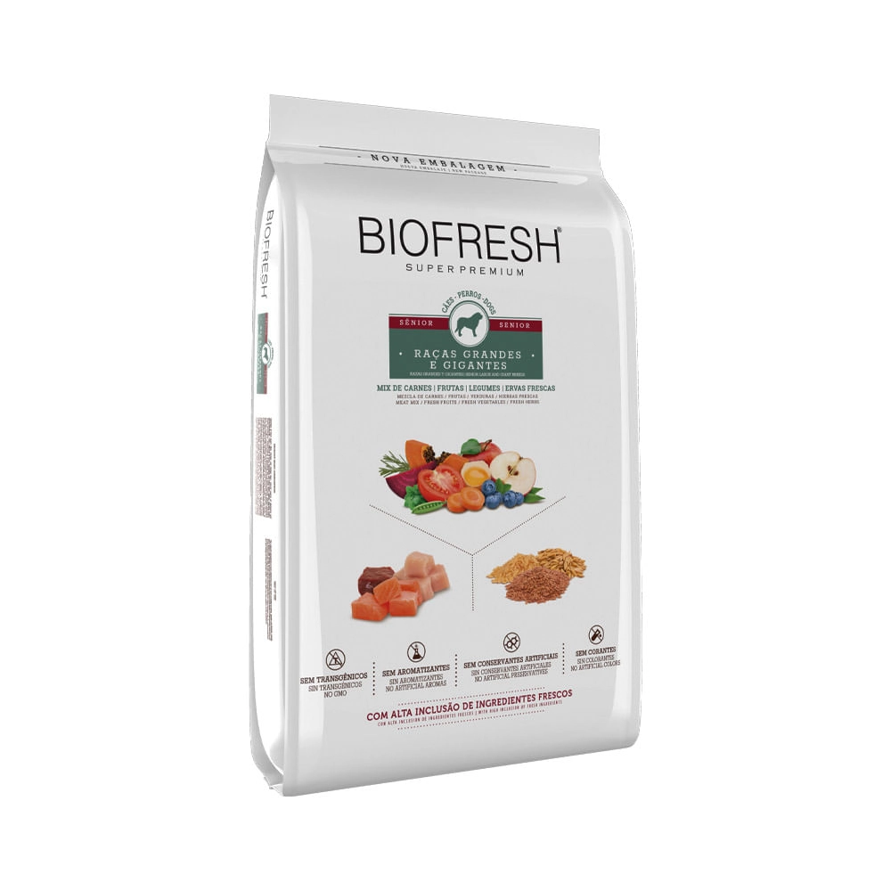 Ração Seca Biofresh Senior Para Cães Idosos De Raças Medias Caixa Com 4 Unidades De 3 Kg