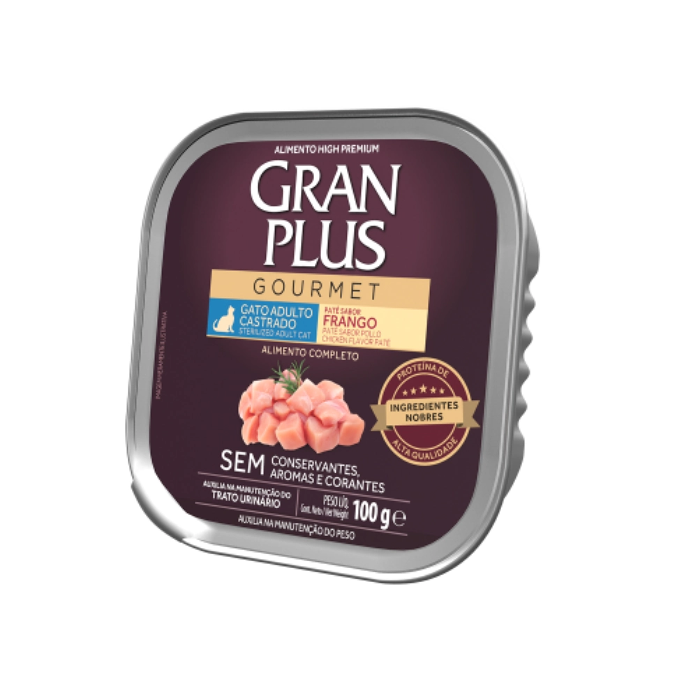 Granplus Pate Gato Castrado Frango 100gr