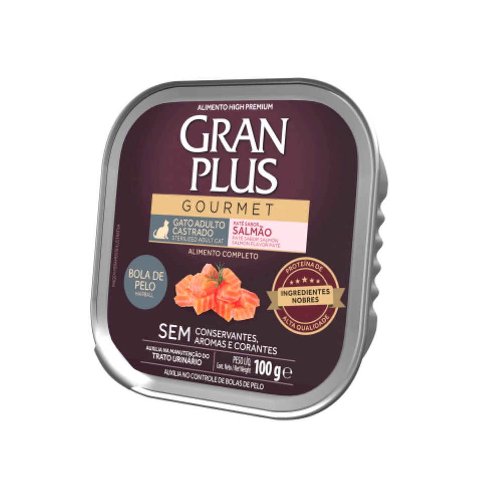Granplus Pate Gato Bola De Pelo Salmao 100gr
