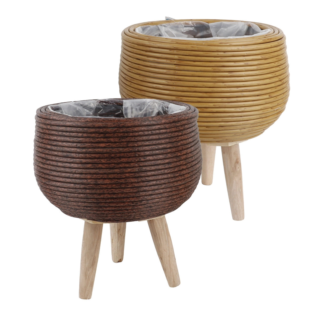 Vaso Decorativo Madeira 20.5x24cm Dva546 Madalozzo