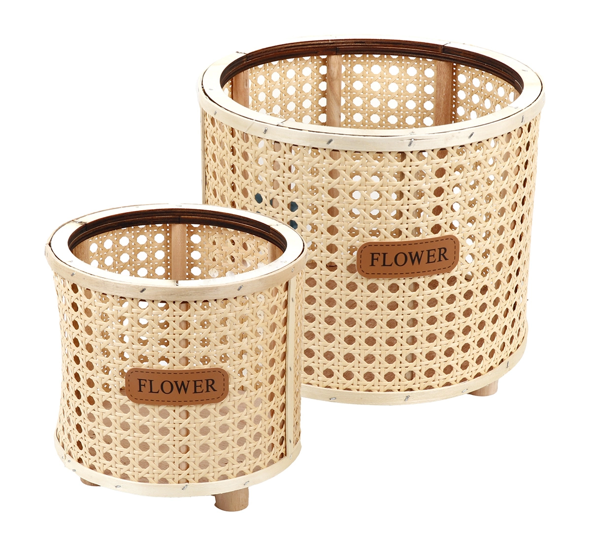 Vaso Decorativo Madeira 25cm 2pcs Dva605 Madalozzo