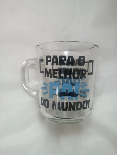 Caneca Vidro Melhor Pai Do Mundo 250ml Cascavel