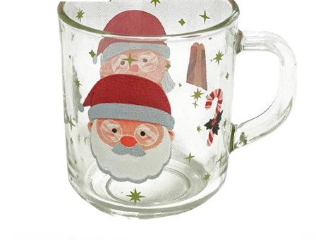 Caneca Natal Papai Noel Vidro 250ml 19806 V Madalozzo