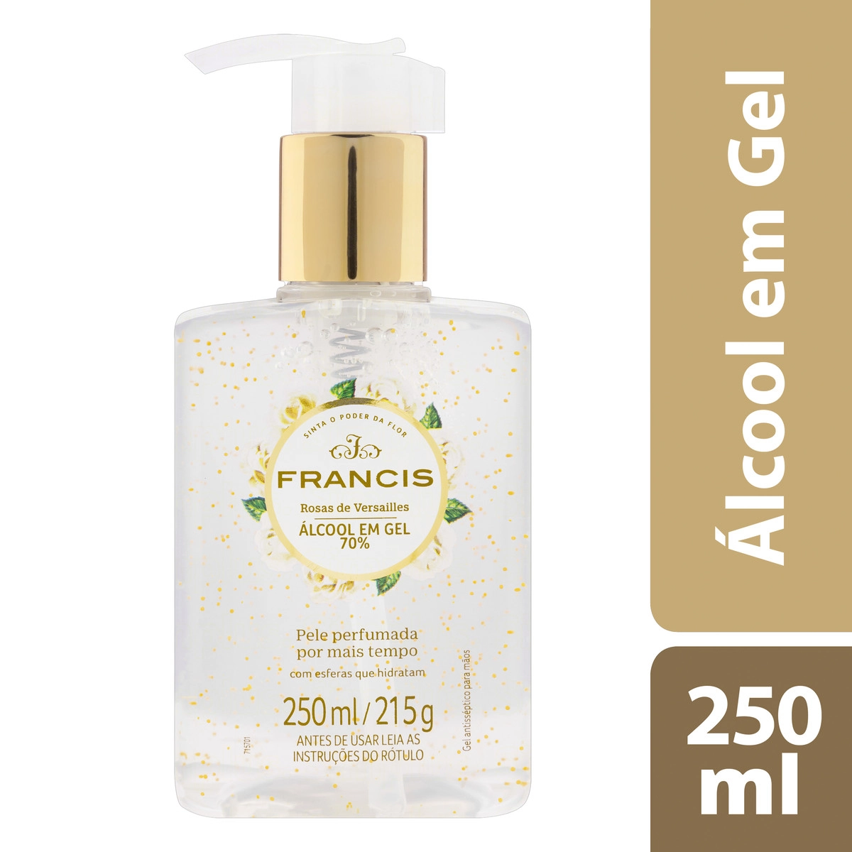 álcool Gel 70 Inpm Rosas De Versailles Francis Frasco 250ml