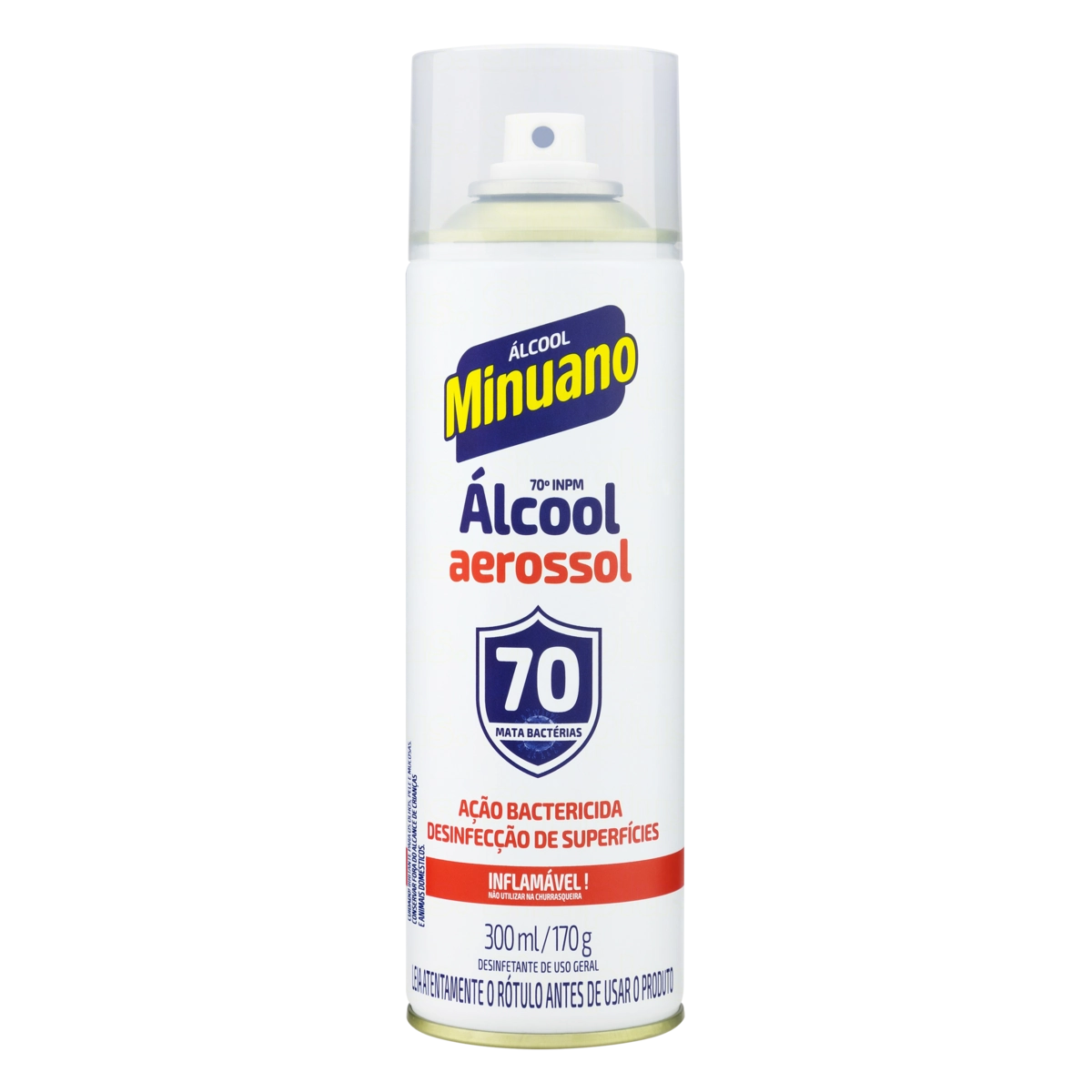 álcool Aerossol 70 Inpm Minuano Frasco 300ml