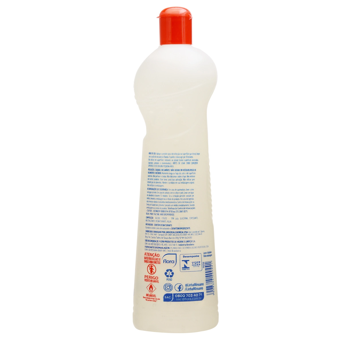 álcool Gel 70 Inpm Minuano Frasco 545ml