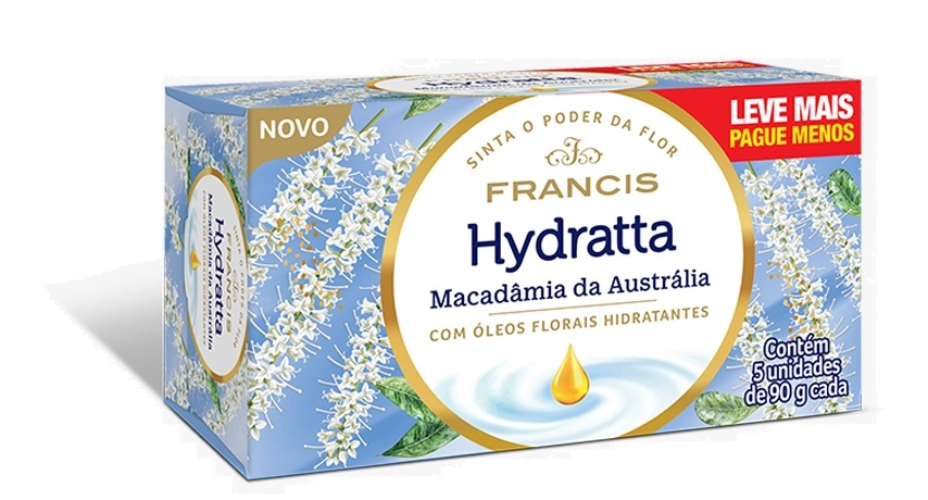 Pack Sabonete Barra Macadâmia Da Austrália Francis Hydratta Caixa 5 Unidades 90g Cada Leve Mais Pagu