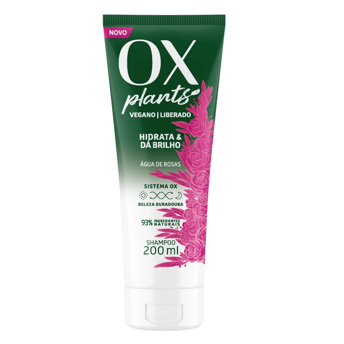 Shampoo Ox Plants Hidrata Dá Brilho Bisnaga 200ml